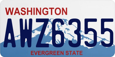 WA license plate AWZ6355