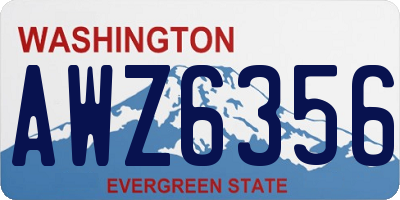 WA license plate AWZ6356
