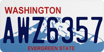 WA license plate AWZ6357
