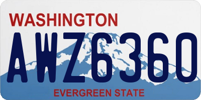 WA license plate AWZ6360