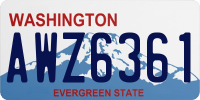 WA license plate AWZ6361