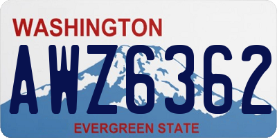 WA license plate AWZ6362