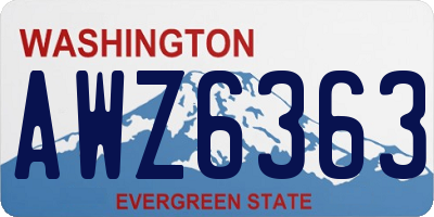 WA license plate AWZ6363