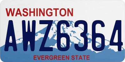 WA license plate AWZ6364