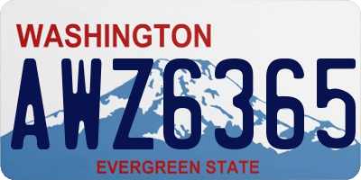 WA license plate AWZ6365