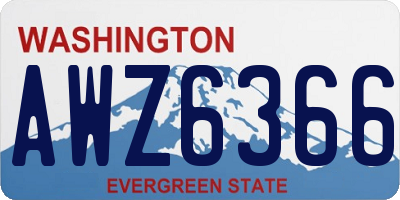 WA license plate AWZ6366