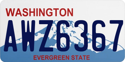 WA license plate AWZ6367