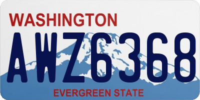 WA license plate AWZ6368