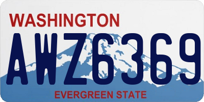 WA license plate AWZ6369