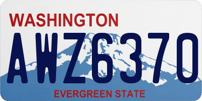 WA license plate AWZ6370