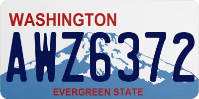 WA license plate AWZ6372