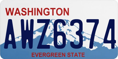 WA license plate AWZ6374