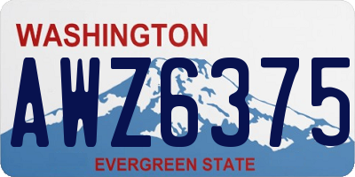 WA license plate AWZ6375