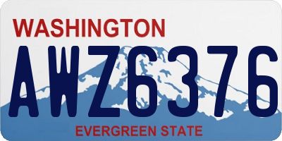 WA license plate AWZ6376