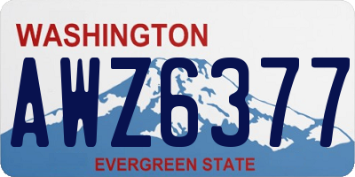 WA license plate AWZ6377