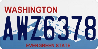 WA license plate AWZ6378