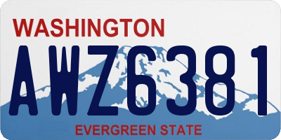 WA license plate AWZ6381