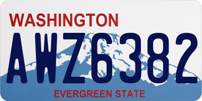 WA license plate AWZ6382