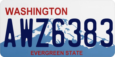 WA license plate AWZ6383