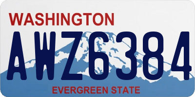 WA license plate AWZ6384