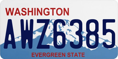 WA license plate AWZ6385