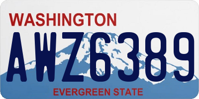 WA license plate AWZ6389