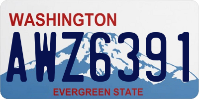 WA license plate AWZ6391