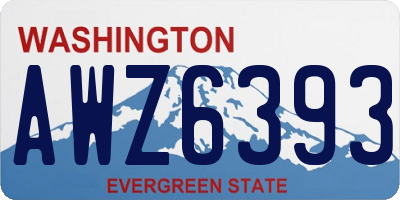 WA license plate AWZ6393