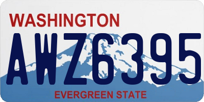 WA license plate AWZ6395