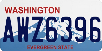 WA license plate AWZ6396