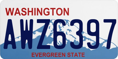 WA license plate AWZ6397