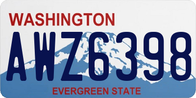 WA license plate AWZ6398