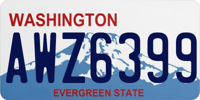 WA license plate AWZ6399