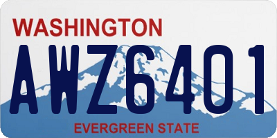 WA license plate AWZ6401