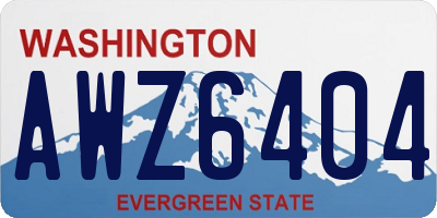WA license plate AWZ6404