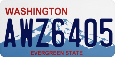 WA license plate AWZ6405