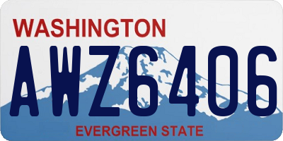 WA license plate AWZ6406