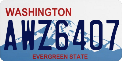 WA license plate AWZ6407