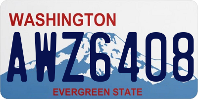 WA license plate AWZ6408