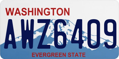 WA license plate AWZ6409