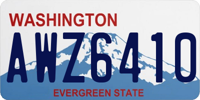 WA license plate AWZ6410