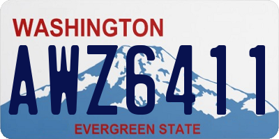 WA license plate AWZ6411