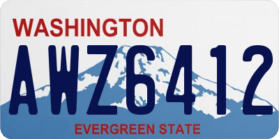 WA license plate AWZ6412