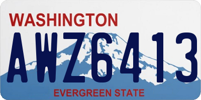 WA license plate AWZ6413