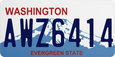 WA license plate AWZ6414