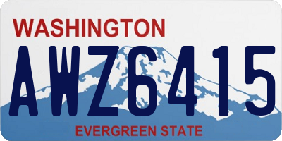 WA license plate AWZ6415