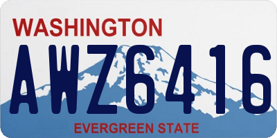 WA license plate AWZ6416