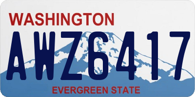 WA license plate AWZ6417