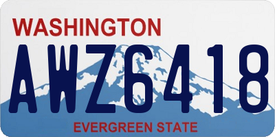 WA license plate AWZ6418