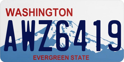 WA license plate AWZ6419